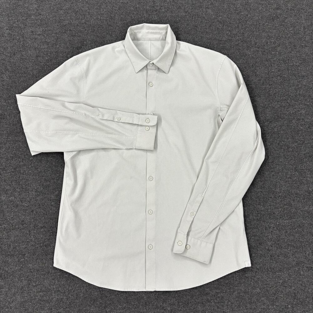 Lululemon Shirt Mens Large White Solid Dress Button Up Long Sleeve Woven Top